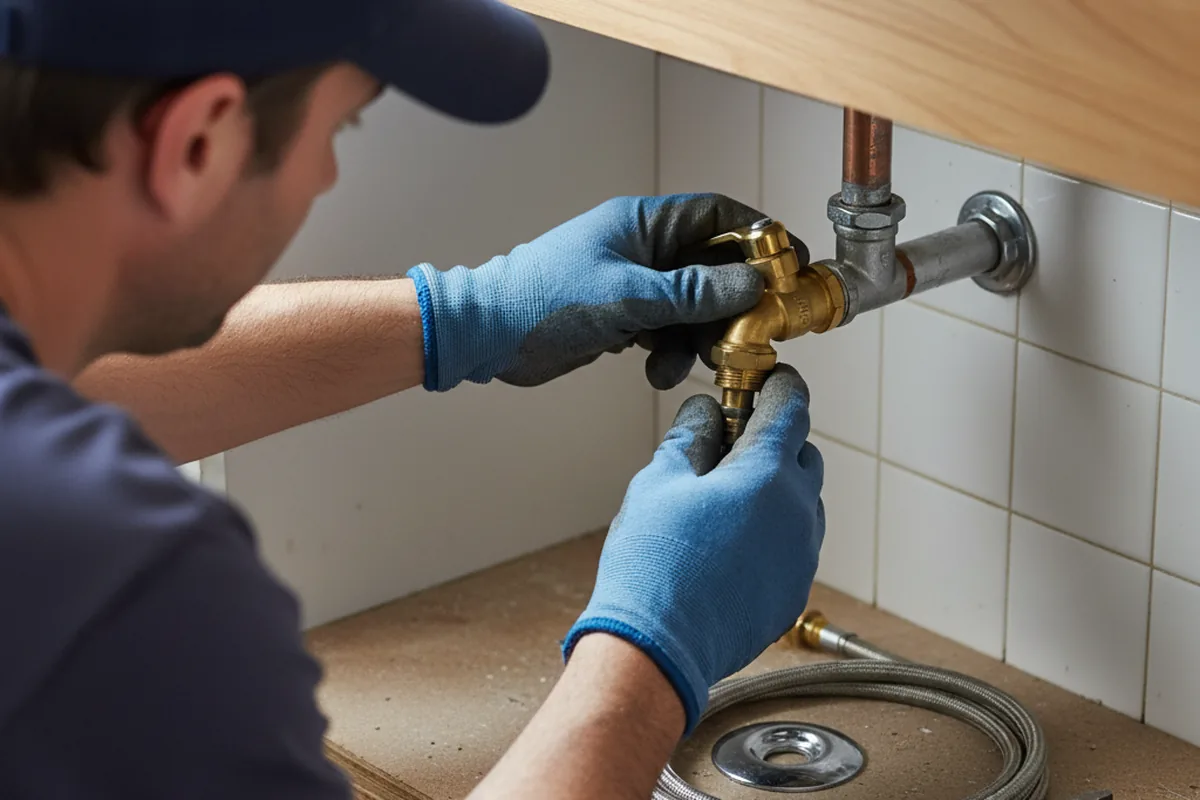 Shutoff valve and fitting work during Burst Pipe Repair in Rutland